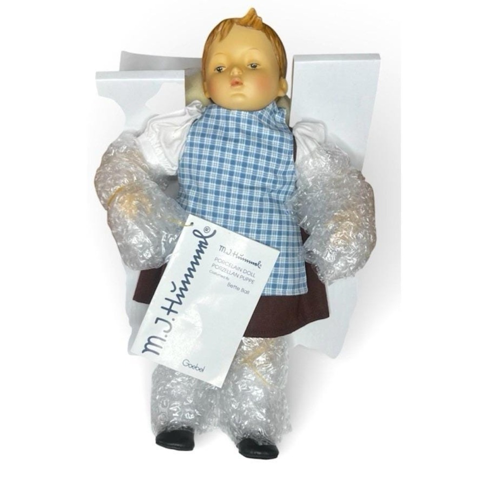Hummel Goebel Bette Ball Porcelain Doll 1997 NWOB New Brown Dress Apron New